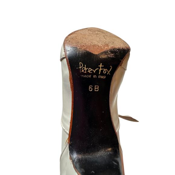 Vintage Peter Fox 1980's Heeled Victorian Boots Womens Size 6B Pearl - Picture 3 of 4